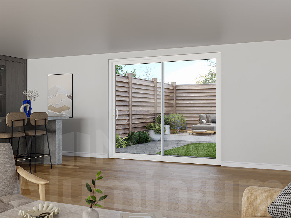 2 Panel White Sliding Door