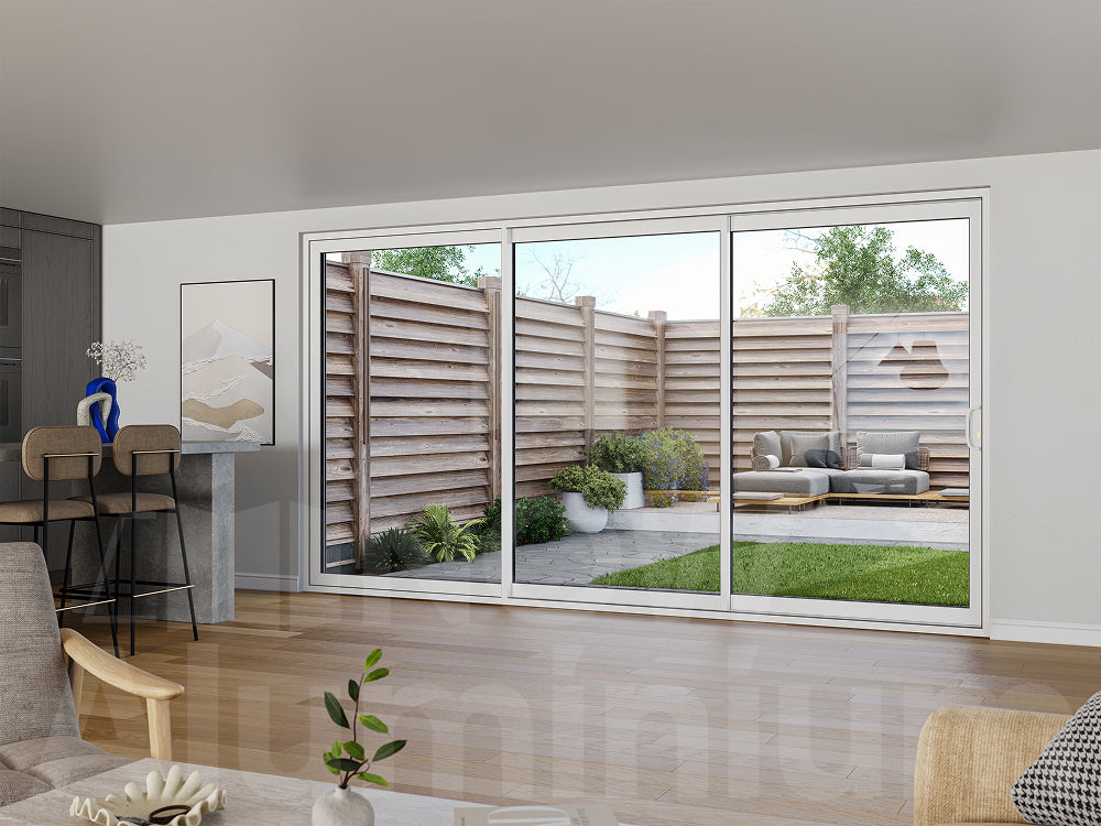 3 Panel White Sliding Door