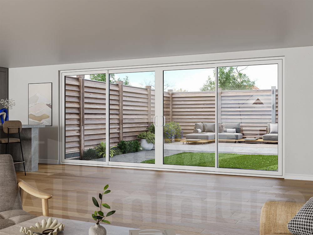 4 Panel White Sliding Door