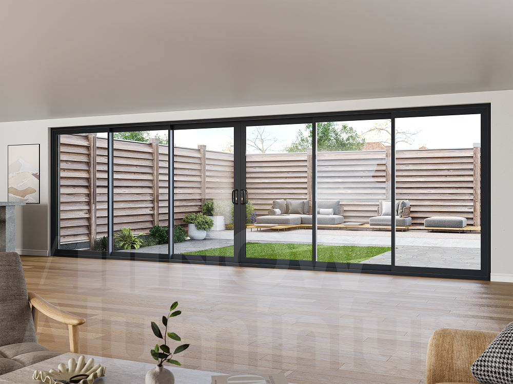 6 Panel Anthracite Grey Sliding Door