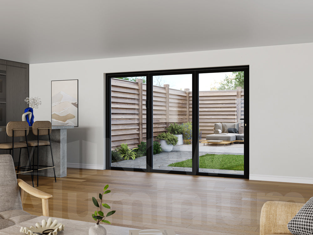 3 Panel Black Bifold Door