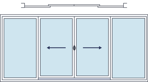 4 Panels (2 Sliding + 2 Fixed)