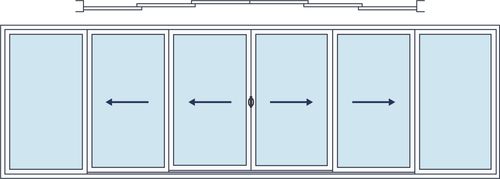 6 Panels (4 Sliding + 2 Fixed)