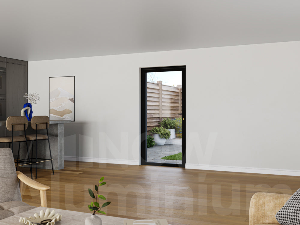 Single, 1 Panel Black Door By NOW Aluminium